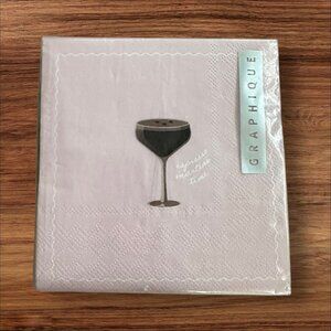GRAPHIQUE Espresso Martini Tini Time Pink Party Cocktail Napkins NEW SEALED